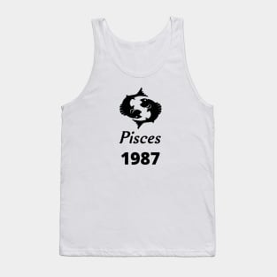 Black Zodiac Birthday Pisces 1987 Tank Top